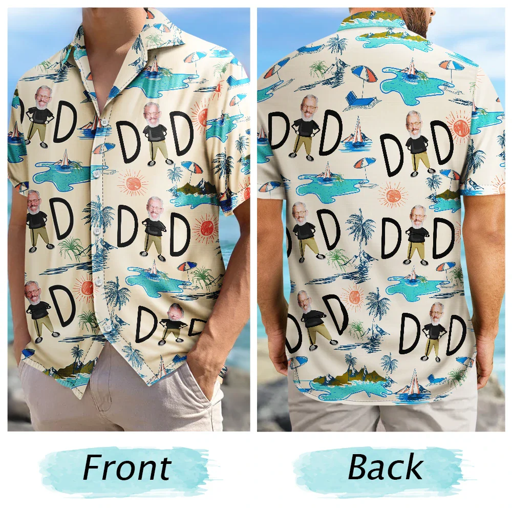 Gift For Husband, Gift For Yourself, Gift For Men, Gift For Father, Custom Photo, Funny - Custom Photo Dad Stance - Personalized Hawaiian Shirt