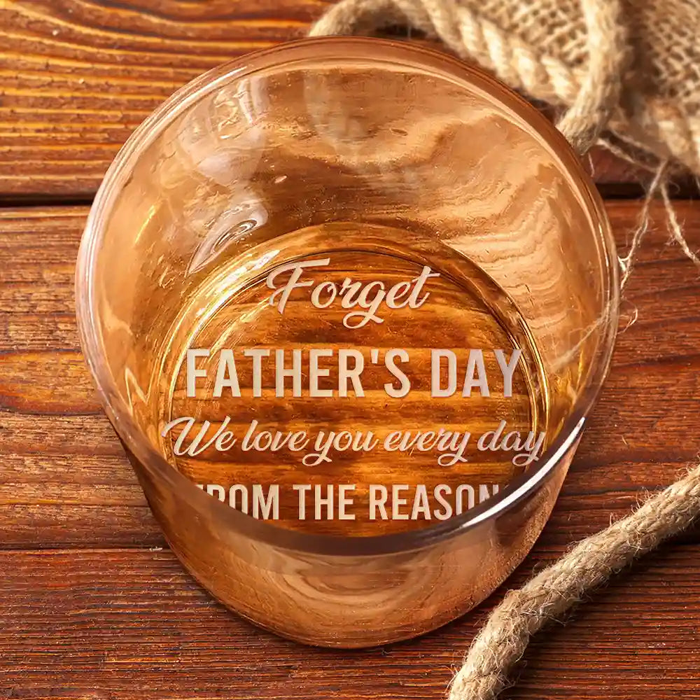 Gift For Father,Gift For Grandpa - Custom Photo Dad We Love You Every Day - Personalized Engraved Whiskey Glass