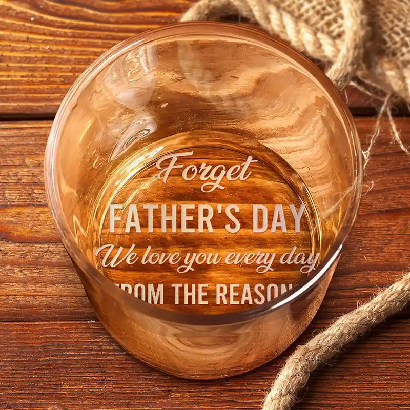 Gift For Father,Gift For Grandpa - Custom Photo Dad We Love You Every Day - Personalized Engraved Whiskey Glass