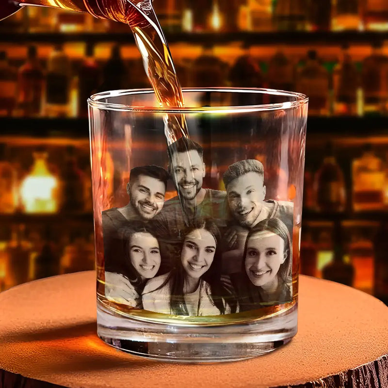 Gift For Father,Gift For Grandpa - Custom Photo Dad We Love You Every Day - Personalized Engraved Whiskey Glass