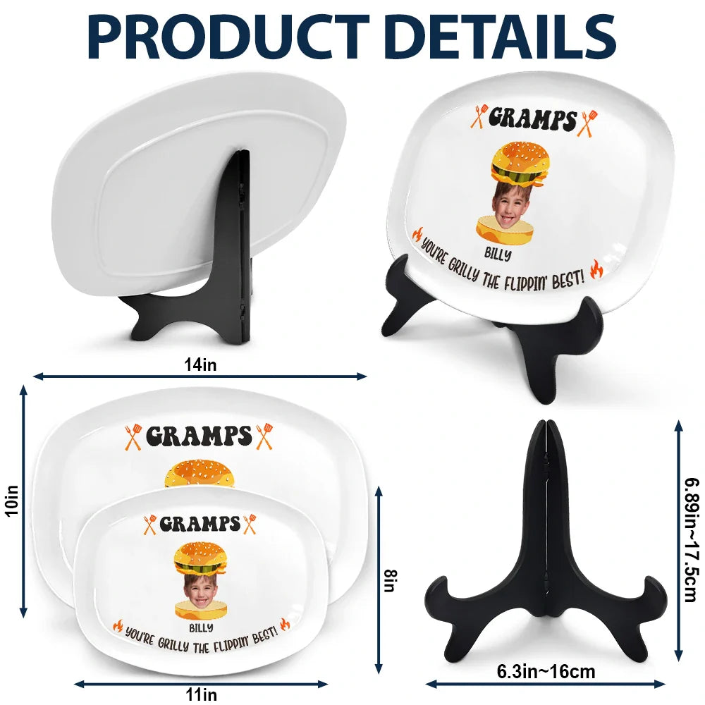 Grilling, Dad's Hobby, Gift For Father, Gift For Grandpa, Custom Photo, Funny - Custom Photo Dad You Are Grilly - Personalized Plate