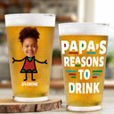Gift For Yourself,Gift For Men,Gift For Grandpa,Gift For Father,Funny,Custom Photo,Afro Dad - Custom Photo Dad's Reasons To Drink - Personalized Beer Glass