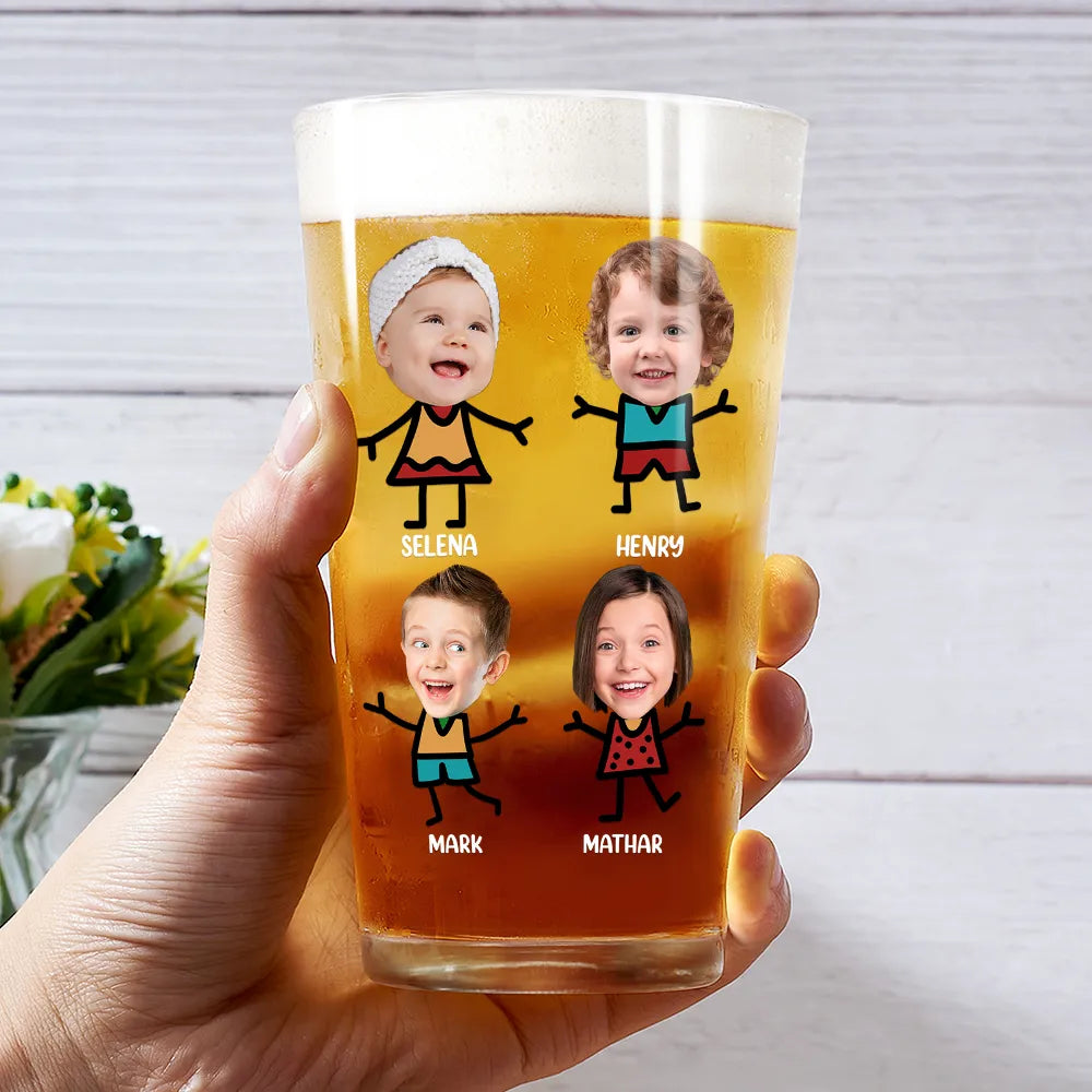 Gift For Yourself,Gift For Men,Gift For Grandpa,Gift For Father,Funny,Custom Photo,Afro Dad - Custom Photo Dad's Reasons To Drink - Personalized Beer Glass