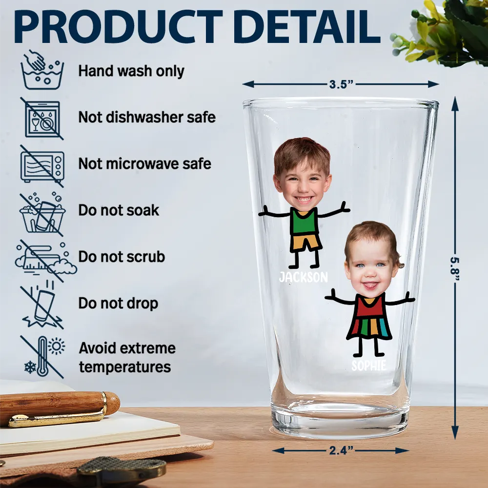 Gift For Yourself,Gift For Men,Gift For Grandpa,Gift For Father,Funny,Custom Photo,Afro Dad - Custom Photo Dad's Reasons To Drink - Personalized Beer Glass