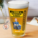 Gift For Men,Gift For Husband,Gift For Father - Custom Photo Dad’s Relaxation In Progress - Personalized Beer Glass