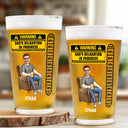 Gift For Men,Gift For Husband,Gift For Father - Custom Photo Dad’s Relaxation In Progress - Personalized Beer Glass