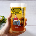 Gift For Men,Gift For Husband,Gift For Father - Custom Photo Dad’s Relaxation In Progress - Personalized Beer Glass