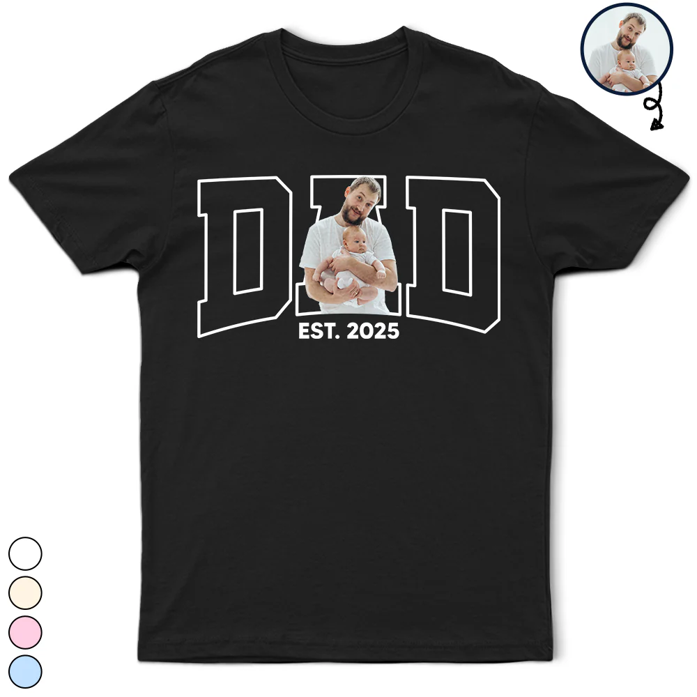 Custom Photo Dada Dad Grandpa - Personalized T Shirt