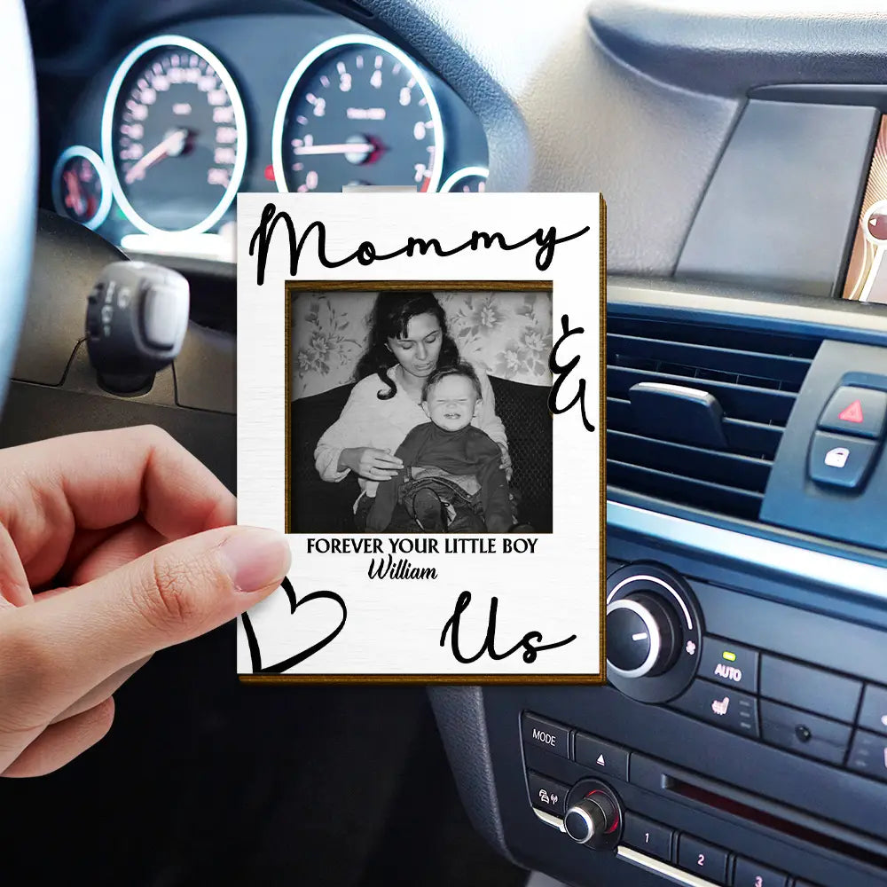 Gift For Father, Gift For Mother, Custom Photo, Love - Custom Photo Daddy Mommy Forever Your Little Baby - Personalized Custom Shaped Car Visor Clip