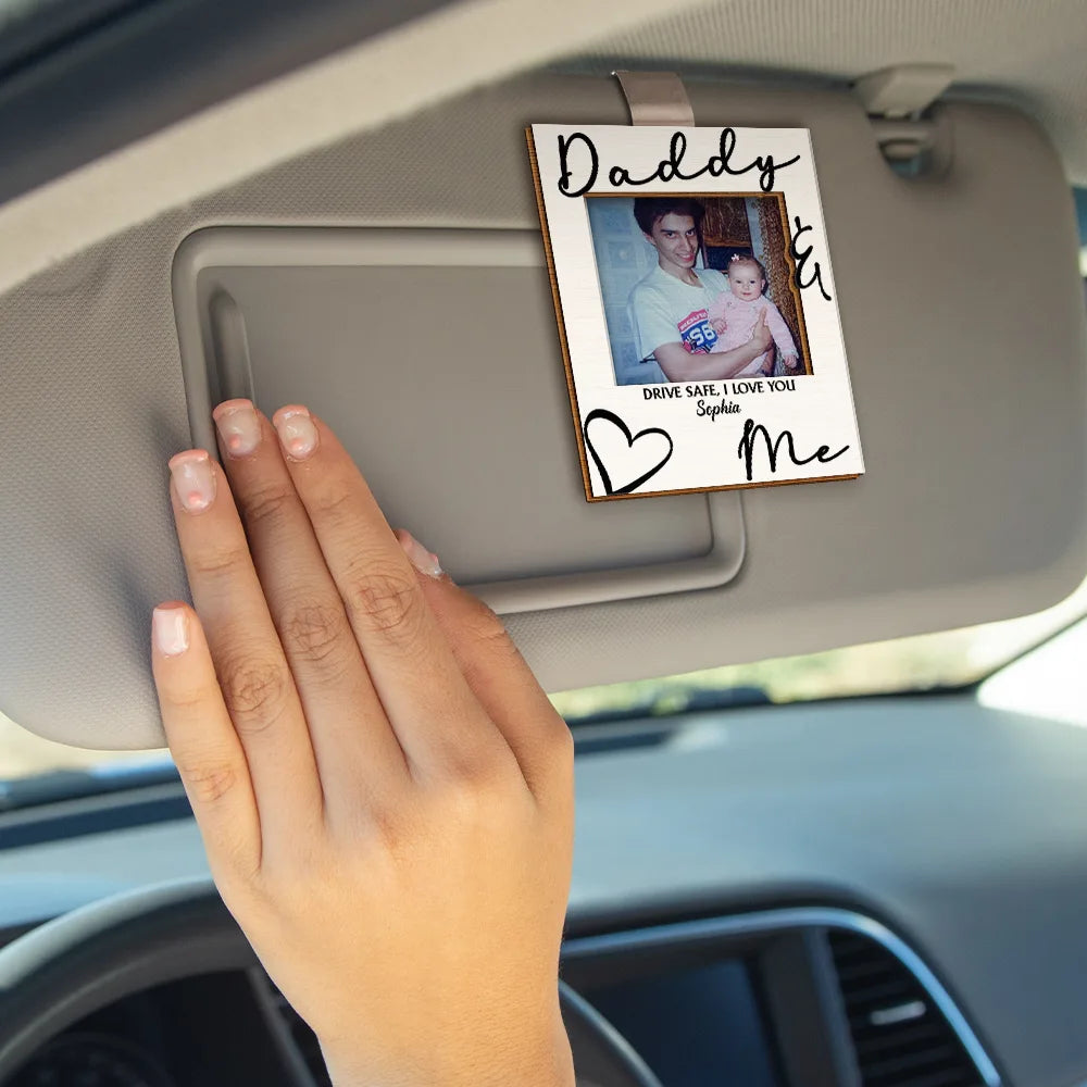 Gift For Father, Gift For Mother, Custom Photo, Love - Custom Photo Daddy Mommy Forever Your Little Baby - Personalized Custom Shaped Car Visor Clip
