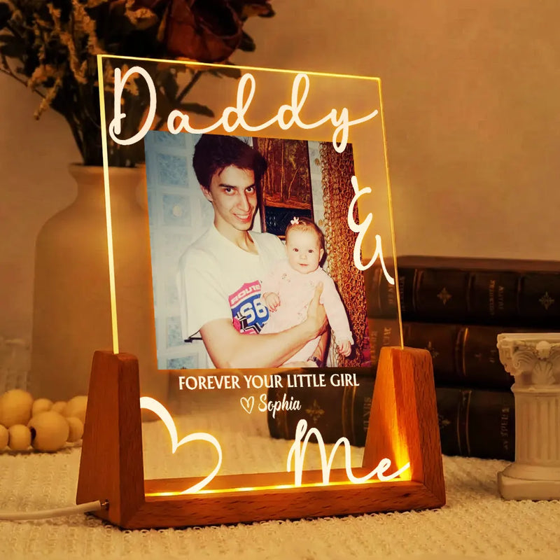 Gift For Father,Gift For Mother,Custom Photo,Love - Custom Photo Daddy Mommy Forever Your Little Baby - Personalized Night Light