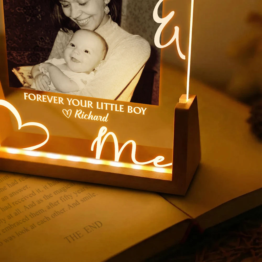 Gift For Father,Gift For Mother,Custom Photo,Love - Custom Photo Daddy Mommy Forever Your Little Baby - Personalized Night Light