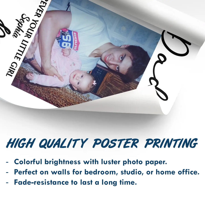 Gift For Father,Gift For Mother,Custom Photo,Love - Custom Photo Daddy Mommy Forever Your Little Baby - Personalized Poster