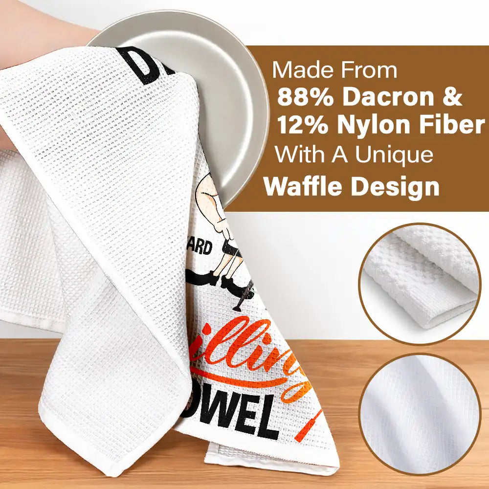 Custom Photo,Gift For Father,Grilling,Happy,Non-Eng,Photo - Custom Photo Daddy's Grilling - Personalized Kitchen Towel