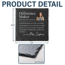 Back To School,Custom Photo,Teacher,Grateful,Remove BG Photo - Custom Photo Difference Maker Gift For Teachers Colleagues - Personalized Slate Coaster