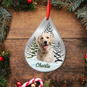 Pet Lovers,Memorial,Love,Dog Lovers,Christmas - Custom Photo Dog Cat Face Pet Lover Memorial - Personalized Metal Ornament