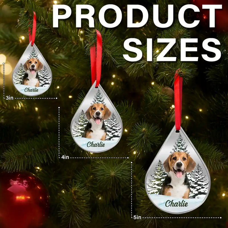 Pet Lovers,Memorial,Love,Dog Lovers,Christmas - Custom Photo Dog Cat Face Pet Lover Memorial - Personalized Metal Ornament