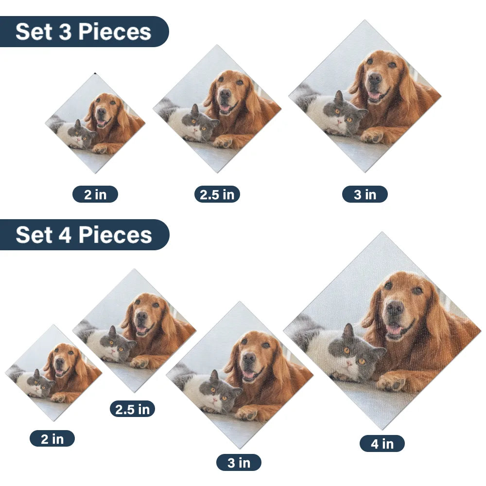 Dog Lovers, Pet Lovers, Cat Lovers, Happy, Cat Dad, Dog Dad, Pet Dad, Gift For Father, Gift For Men, Gift For Yourself, Gift For Husband - Custom Photo Dog Cat Pet - Personalized Fabric Tie Patch