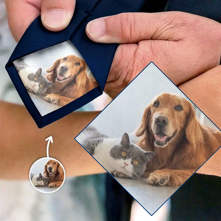 Custom Photo Dog Cat Pet - Personalized Fabric Tie Patch