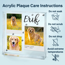 Custom Photo, Memorial ,Pet Lovers, Dog Lovers, Cat Lovers, Sad - Custom Photo Dog Cat Pet Memorial - Personalized Square Shaped Acrylic Plaque