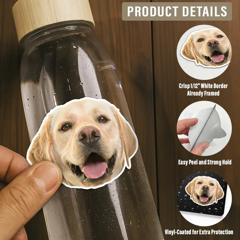 Pet Lovers, Dog Lovers, Cat Lovers - Custom Photo Dog Cat Pet Portrait - Personalized Custom Cutout Vinyl Sticker