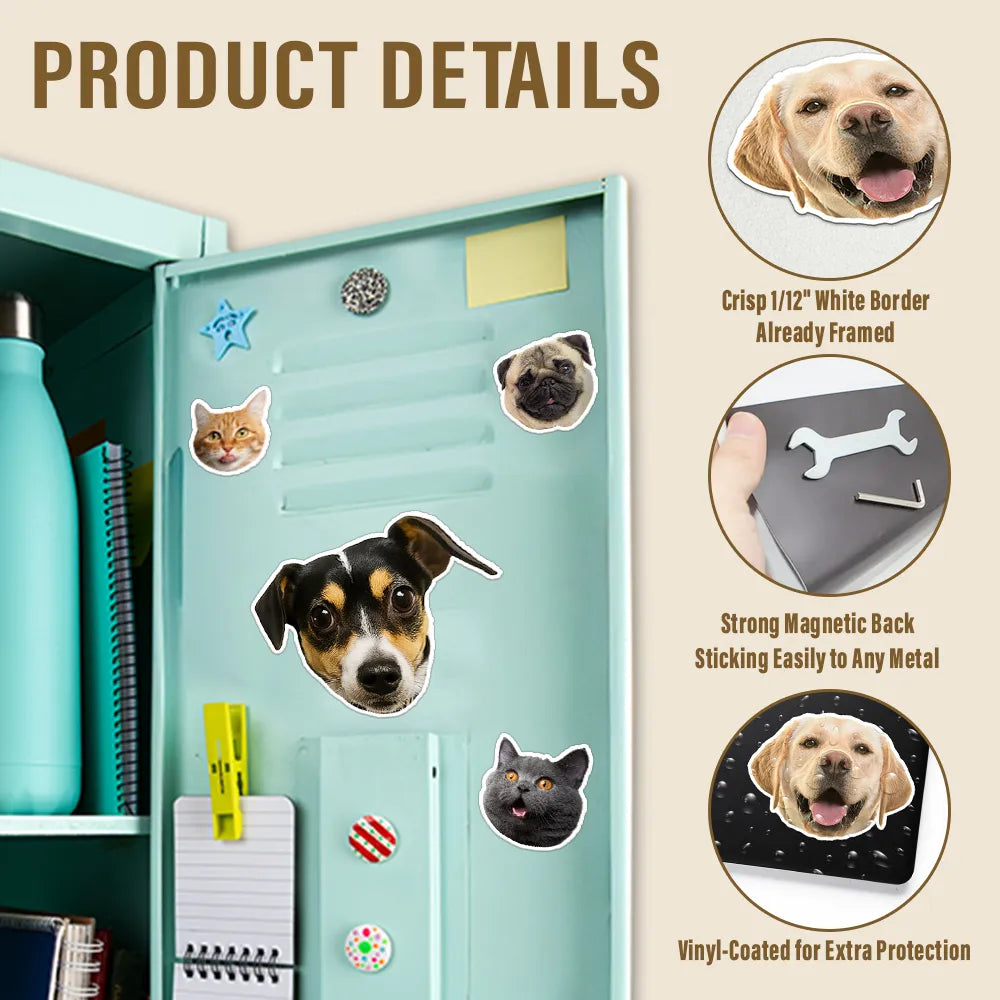 Pet Lovers - Custom Photo Dog Cat Pet Portrait - Personalized Magnet