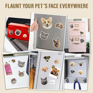 Pet Lovers - Custom Photo Dog Cat Pet Portrait - Personalized Magnet