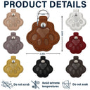 Custom Photo Dog Cat Pet Portrait - Personalized Paw Shaped Leather Keychain With Stitching