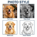 Pet Lovers,Pet Mom,Pet Dad,Pet Couple,Memorial,Non-Eng,Photo,Sympathetic - Custom Photo Dog Cat Portrait Art - Personalized Stainless Steel Keychain