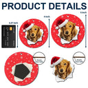 Pet Lovers,Pet Mom,Pet Dad,Dog Lovers,Dog Mom,Dog Dad,Cat Lovers,Cat Mom,Cat Dad,Happy,Christmas - Custom Photo Dog Cat Wrapping Paper - Personalized 2-Layered Wooden Ornament