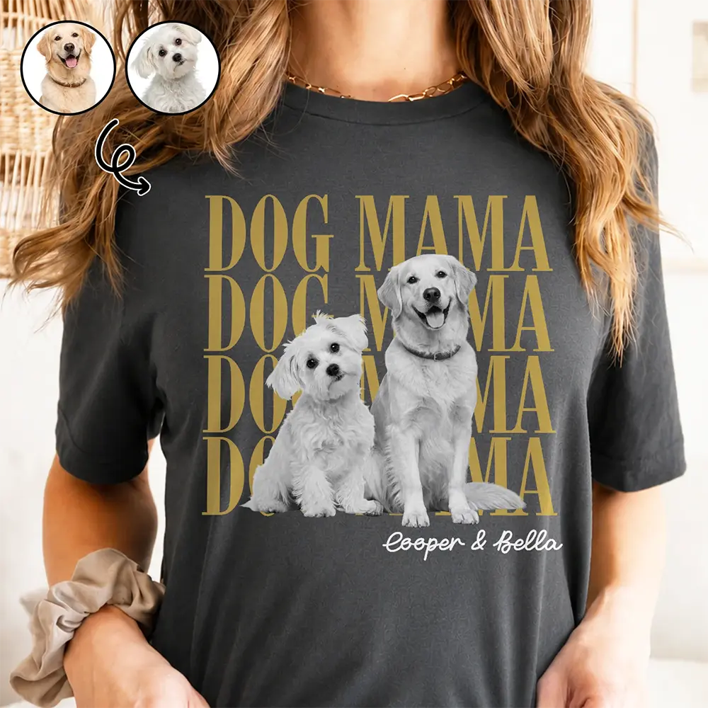 Custom Photo Dog Mama Cat Mama Dog Dad - Personalized T Shirt