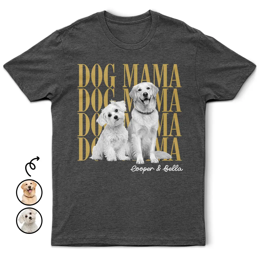 Playful, Custom Photo, Pet Lovers, Remove BG Photo - Custom Photo Dog Mama Cat Mama Dog Dad - Personalized T Shirt