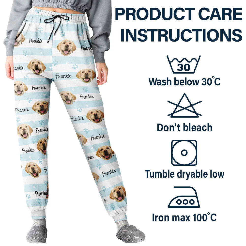 Custom Photo, Pet Lovers, Happy - Custom Photo Dog & Cat Pet Portrait - Personalized Pajama Pants