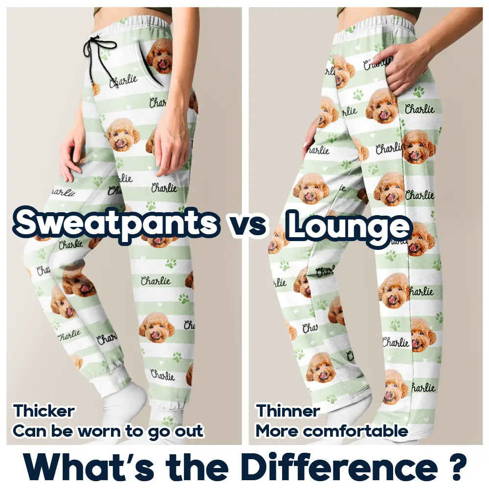 Custom Photo, Pet Lovers, Happy - Custom Photo Dog & Cat Pet Portrait - Personalized Pajama Pants