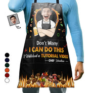 Gift For Men,Gift For Husband,Gift For Boyfriend,Gift For Uncle,Gift For Grandpa,Gift For Father,Dad's Hobby,Cooking - Custom Photo Don't Worry I Can Do This - Personalized Apron
