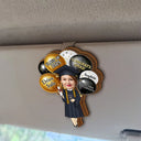 Graduation,Dad - Children,Mom - Children,Gift For Son,Gift For Daughter,Happy,Custom Photo - Custom Photo Drive Safe Congrats Grad - Personalized Custom Shaped Car Visor Clip