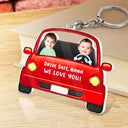 Gift For Father, Gift For Grandpa, Custom Photo, Happy - Custom Photo Drive Safe Daddy Funny Kids - Personalized Acrylic Keychain