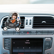 Gift For Grandpa,Gift For Father,Custom Photo,Funny - Custom Photo Drive Safe Daddy Grandpa Fun Little Kid - Personalized Acrylic Car Vent Clip