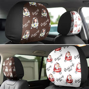 Gift For Grandpa, Gift For Father, Custom Photo, Funny - Custom Photo Drive Safe Daddy Grandpa Fun Little Kid - Personalized Car Headrest Covers