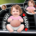 Gift For Husband,Humorous,Custom Photo,Gift For Couples,Cut-Face Photo - Custom Photo Drive Safe Daddy I Love You - Personalized Squishy Acrylic Car Vent Clip