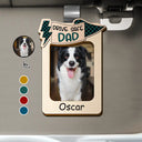 Gift For Father,Gift For Grandpa - Custom Photo Drive Safe Daddy Papa Love From Kid And Pet - Personalized Custom Shaped Car Visor Clip