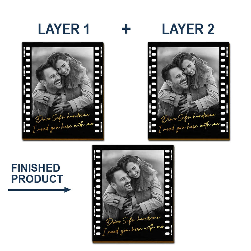 Gift For Couples,Old Couples,Gift For Husband,Gift For Wife,Gift For Boyfriend,Gift For Girlfriend,Love - Custom Photo Drive Safe Handsome I Love You Couple - Personalized Custom Shaped Car Visor Clip