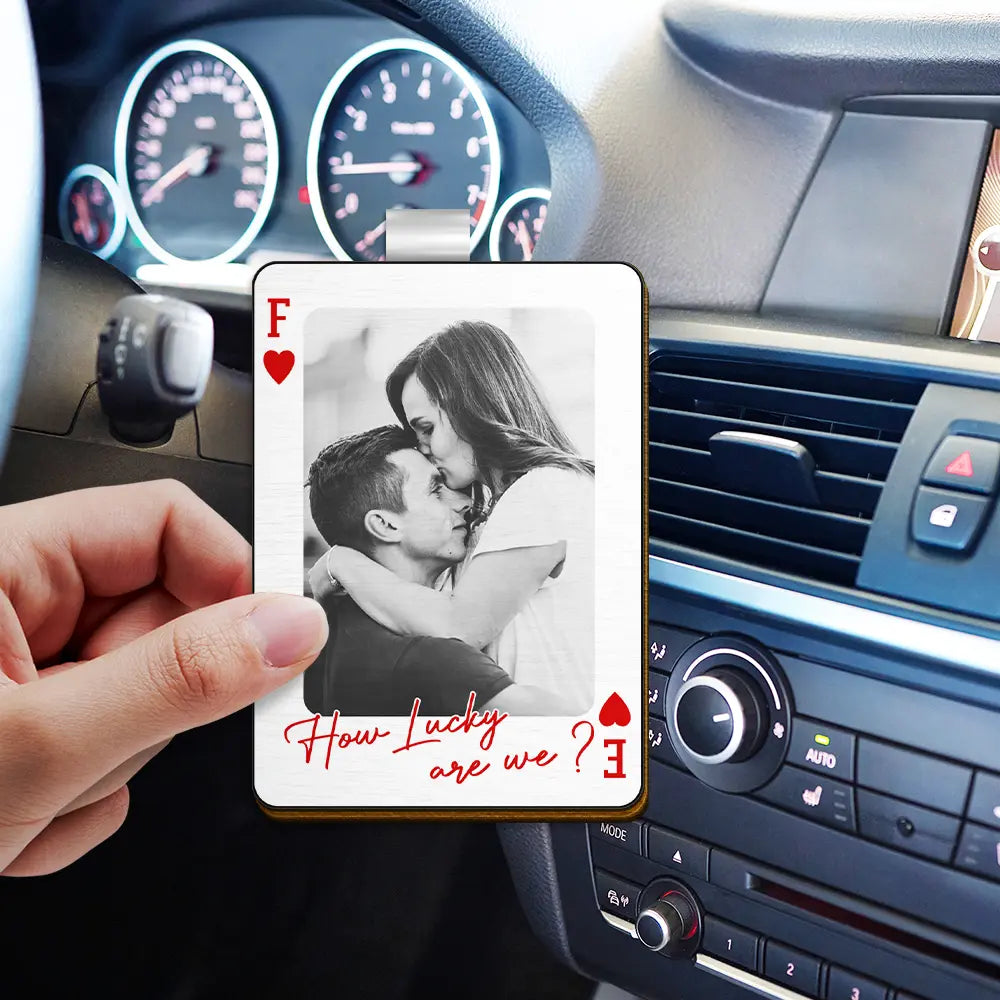 Gift For Couples,Gift For Husband,Gift For Wife,Gift For Boyfriend,Gift For Girlfriend,Love,Custom Photo - Custom Photo Drive Safe Handsome Playing Card - Personalized Custom Shaped Car Visor Clip