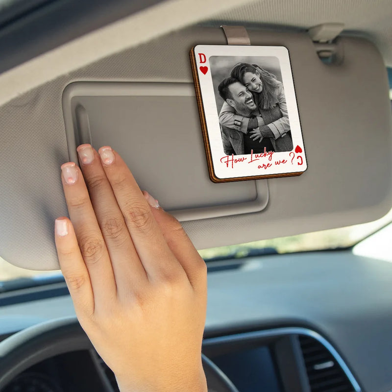 Gift For Couples,Gift For Husband,Gift For Wife,Gift For Boyfriend,Gift For Girlfriend,Love,Custom Photo - Custom Photo Drive Safe Handsome Playing Card - Personalized Custom Shaped Car Visor Clip
