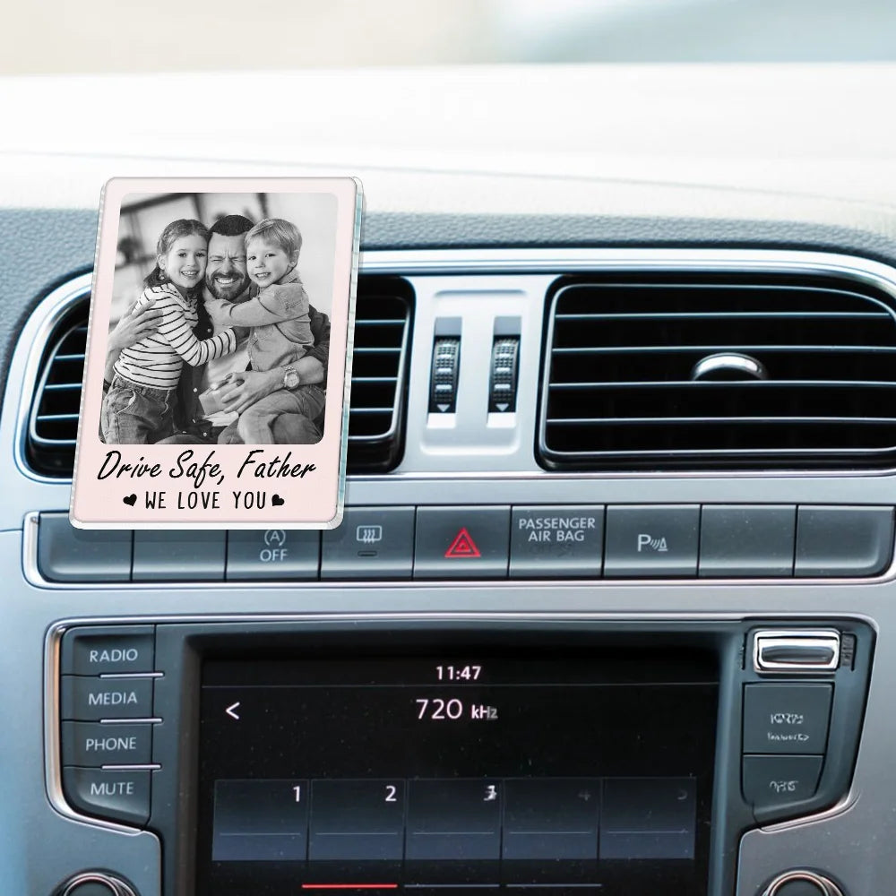 Gift For Couples, Gift For Husband, Gift For Wife, Gift For Boyfriend, Gift For Girlfriend, Love, Custom Photo - Custom Photo Drive Safe I Love You - Personalized Acrylic Car Vent Clip