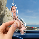 Humorous,Gift For Men,Custom Photo,Gift For Yourself,Summer,Cut-Face Photo - Custom Photo Drive Safe I Love You - Personalized Squishy Acrylic Car Hanger