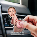Top Market, Humorous, Gift For Boyfriend, Custom Photo, Summer, Gift For Couples, Cut-Face Photo - Custom Photo Drive Safe I Love You - Personalized Squishy Acrylic Car Vent Clip