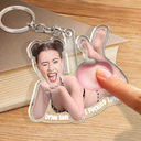 Gift For Husband,Humorous,Custom Photo,Summer,Gift For Couples,Cut-Face Photo - Custom Photo Drive Safe I Love You - Personalized Squishy Acrylic Keychain