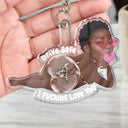 Gift For Husband,Humorous,Custom Photo,Summer,Gift For Couples,Cut-Face Photo - Custom Photo Drive Safe I Love You - Personalized Squishy Acrylic Keychain