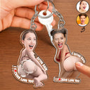 Gift For Husband,Humorous,Custom Photo,Summer,Gift For Couples,Cut-Face Photo - Custom Photo Drive Safe I Love You - Personalized Squishy Acrylic Keychain